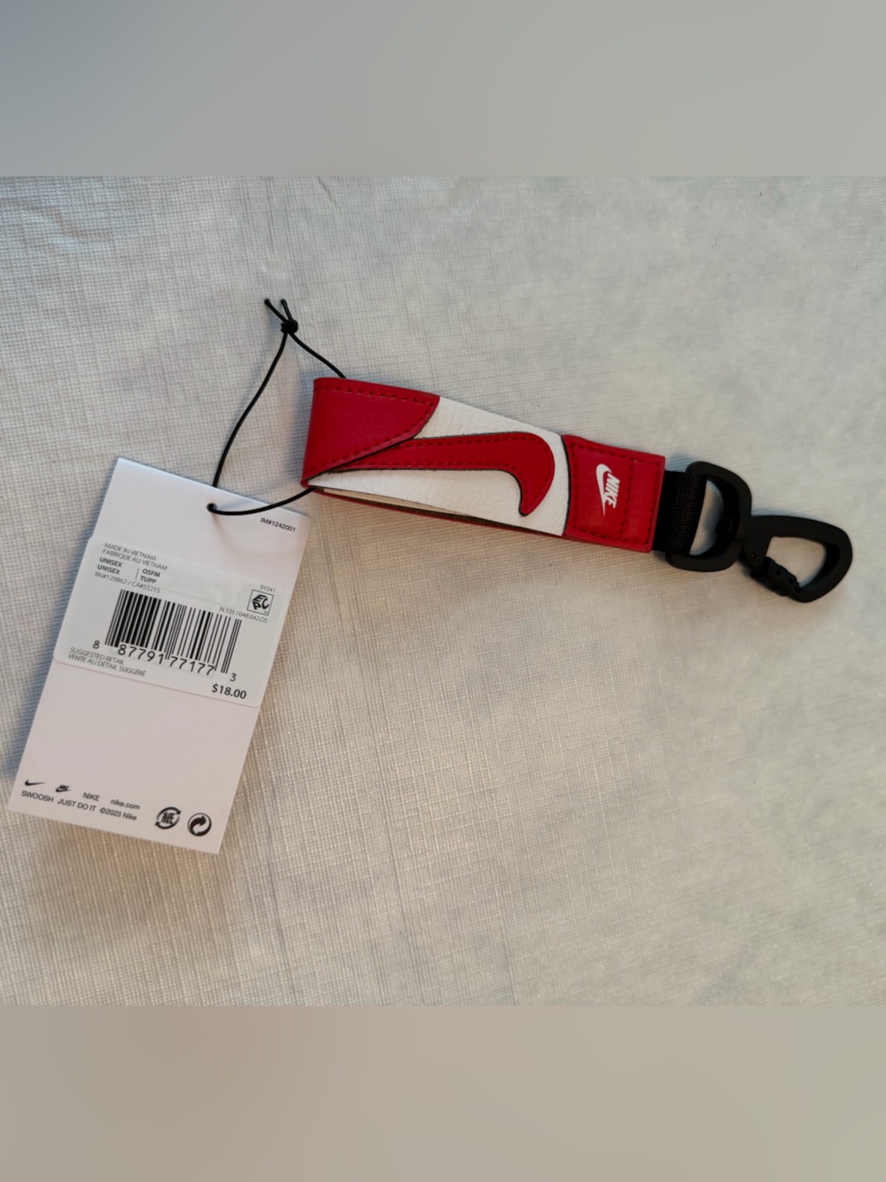 Nike Red Strap Key Clip with Black Hardware